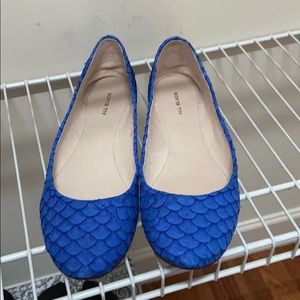 Royal Blue fish scale flats, 40EU